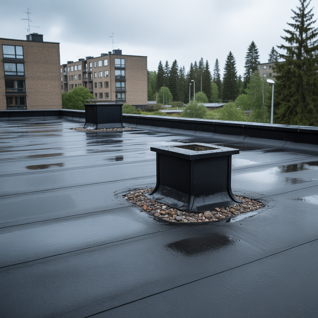 platta tak felsokning av blasor och staende vatten